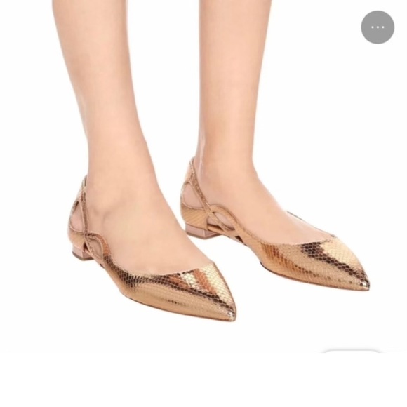 New Aquazurra Forever snake embossed pointed toe‎ flat size 38EU - Picture 2 of 12